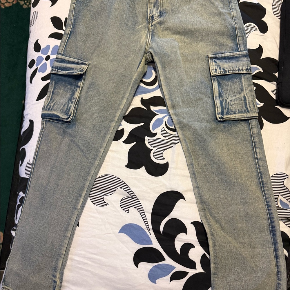 Fashion Nova Men's Denim Cargo Jeans